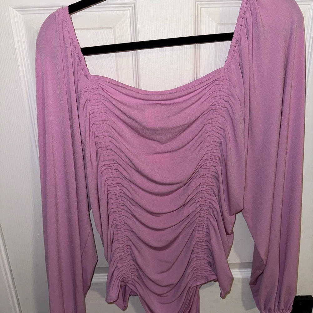 NWT Women's Pink Ruched Bodysuit - Picture 6 of 6